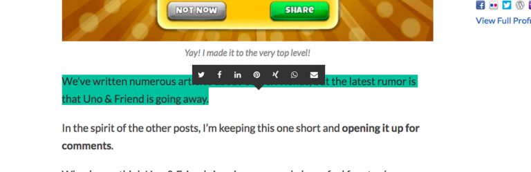 Highlight and Share Options