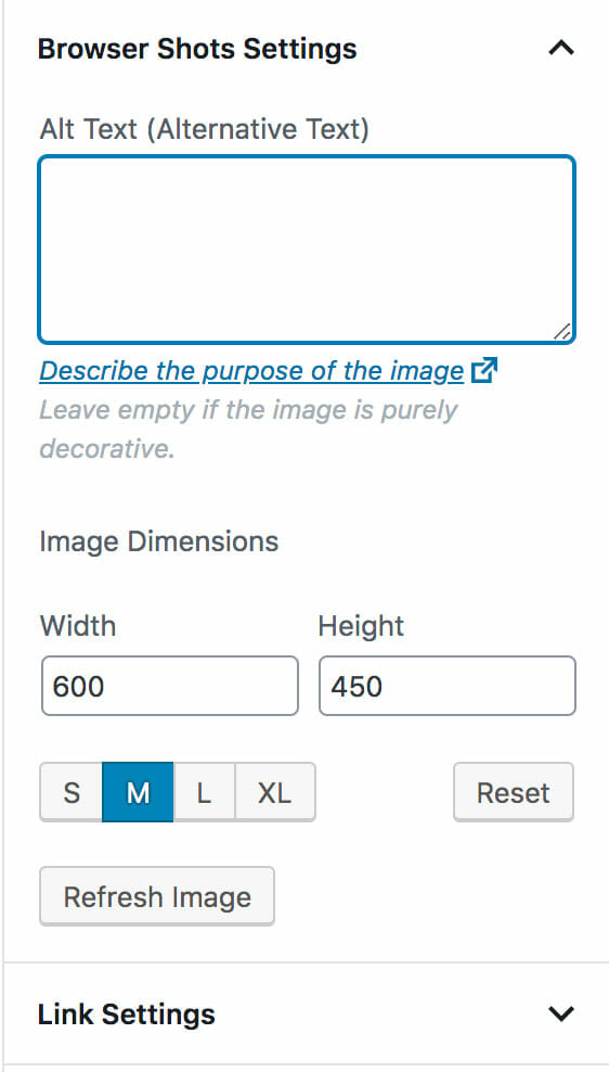 Browser Shots Inspector Panel