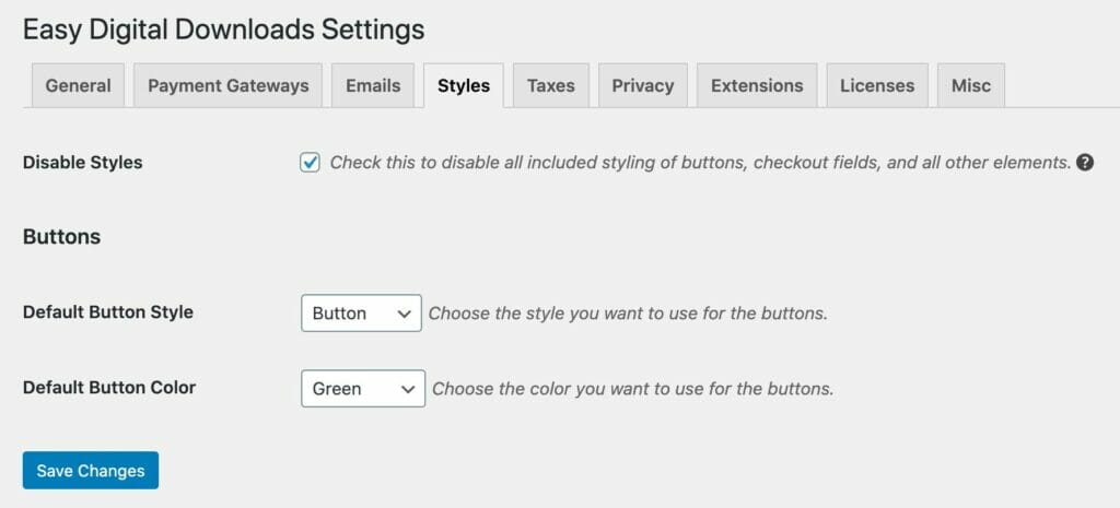 EDD Disable Styles