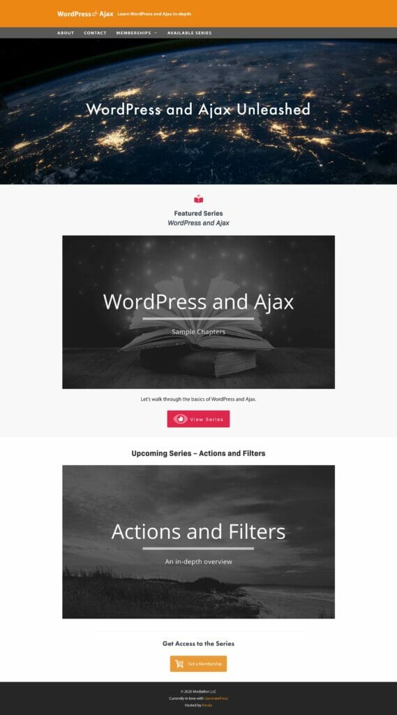 WP and Ajax Front Page