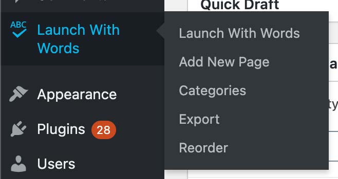 Launch With Words Exporter