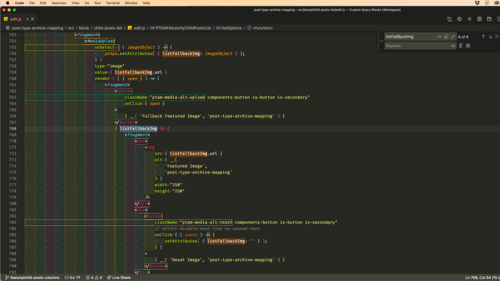 Screen full of React Code