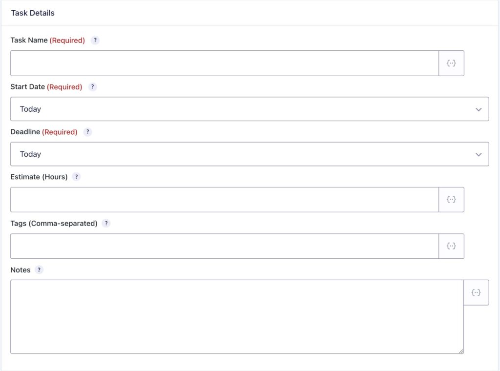 Toggl Plan Feed Task Details